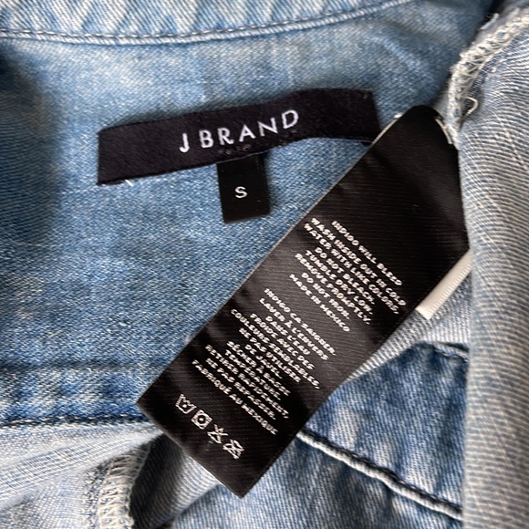 J. Brand Kayla Denim Jumper Romper in Montauk Wash Linen Blend Size Small NWT - Picture 5 of 9